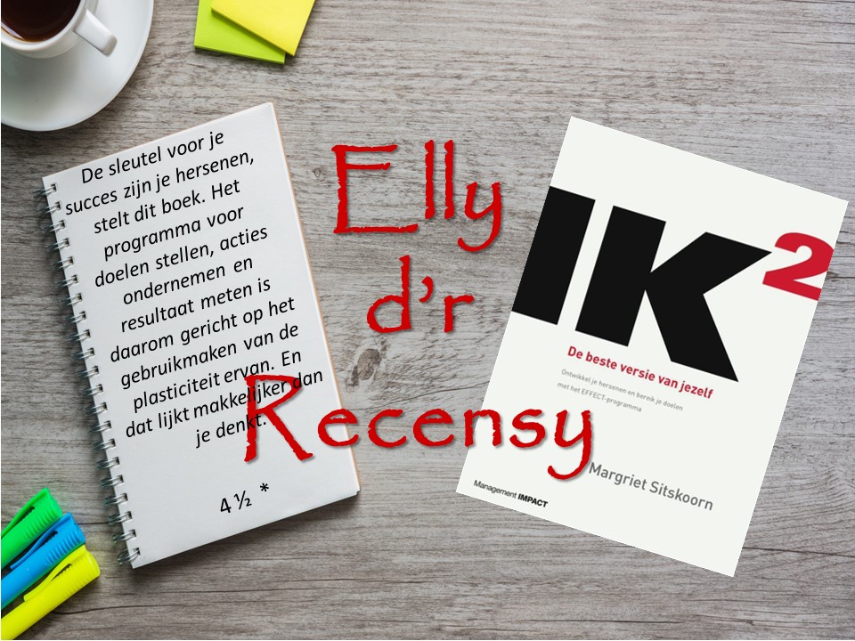 Recensie IK2. Rechts cover boek, links korte recensie