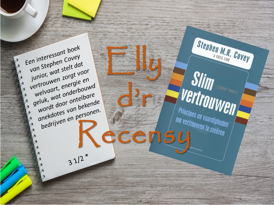 Cover boek slim vertrouwen rechts, korte recensie links.