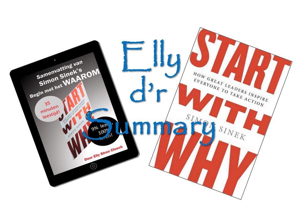 Links iPad met ebook Samenvatting Begin met het Waarom, rechts cover boek Start with Why