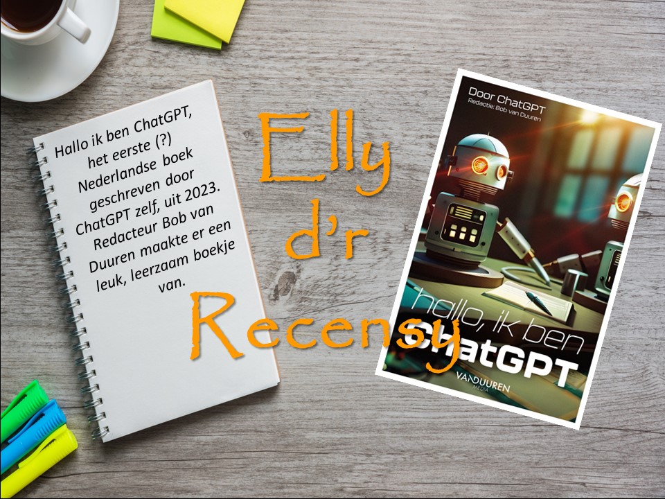 Rechts boekcover Hallo Ik ben ChatGPT links korte recensie