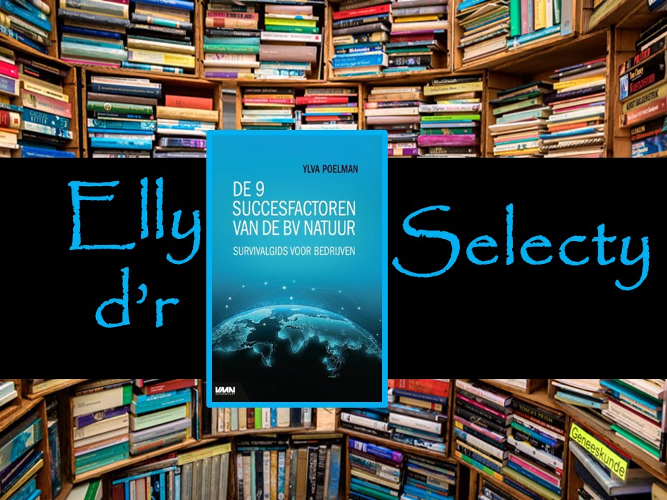 Cover De 9 succesfactoren te midden van stapels boeken