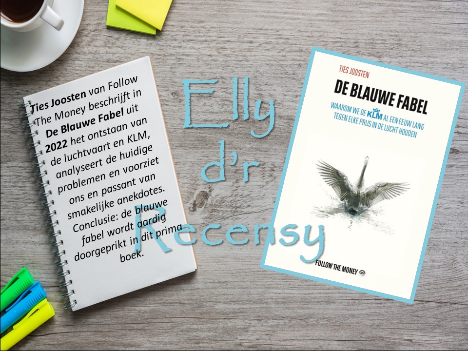 Rechts cover De Blauwe Fabel, links korte recensie