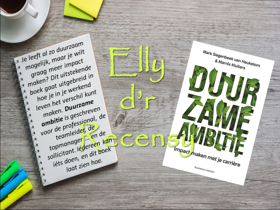 Rechts cover boek Duurzame ambitie, links korte recensie op notitieblok