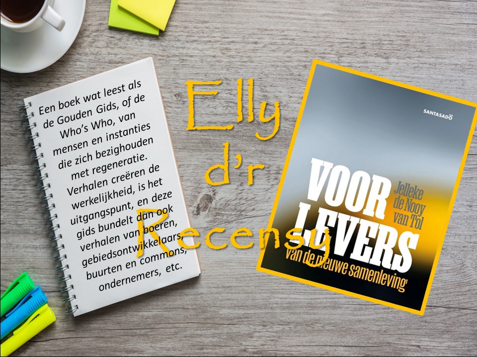 Rechts cover boek Voorlevers, links korte recensie